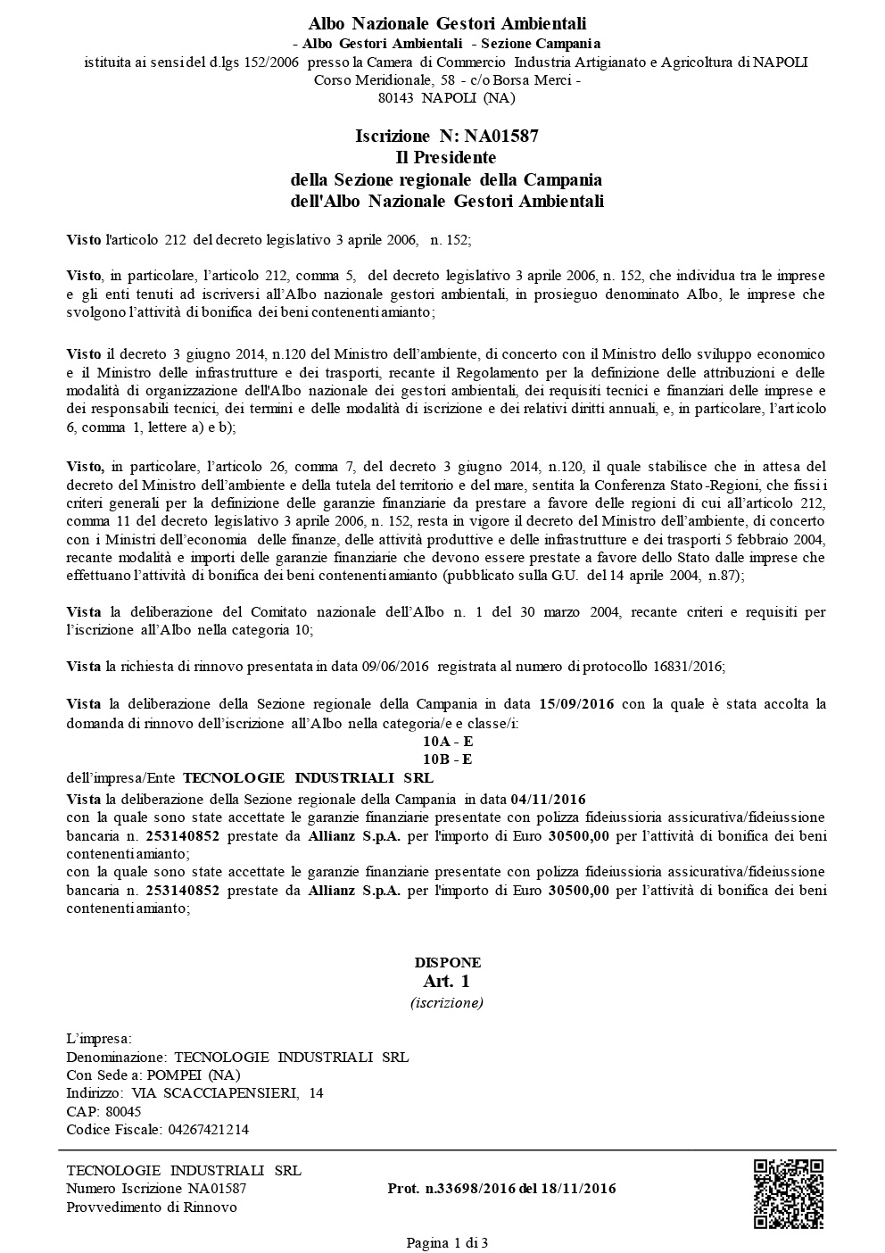 Albo Gestori Ambientali
